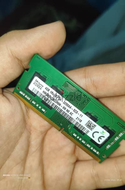 رامات لاب توب 4 جيجاDDR4 تردد 3200 ميجا هرتز
