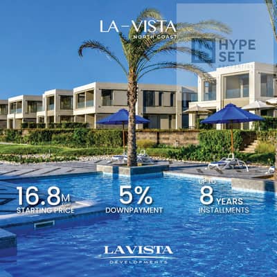 For sale a high-end 2-bedroom chalet featuring a dual view(sea and pool)in the most premium community at La Vista Ras El Hekma down payment of 800.000
