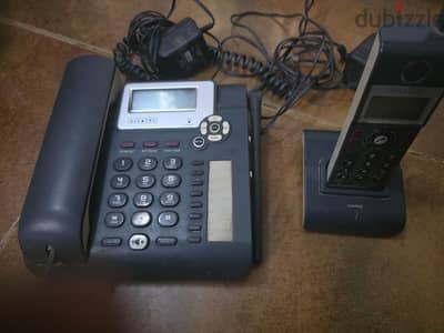 تليفون ارضي + لاسيلكي  alcatel