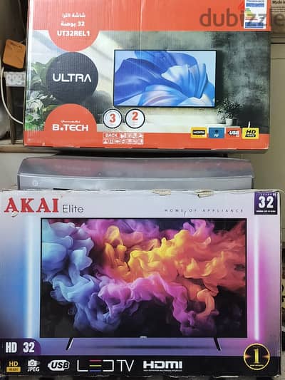 شاشتين 32 بوصة LED ماركة akai و ultra