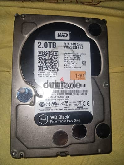 Wd black edition for gaming 2tbهارد ويسترن الأسود للألعاب ٢تيرا