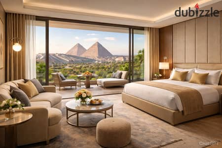 Your chance for the best investment next to the Pyramids) A 57m² sea view studio for sale at a bargain price in a tourist compound in October, in fro