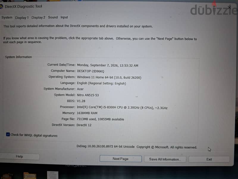 | Excellent Condition 1 Tera SSID 16 Gig Ram 6
