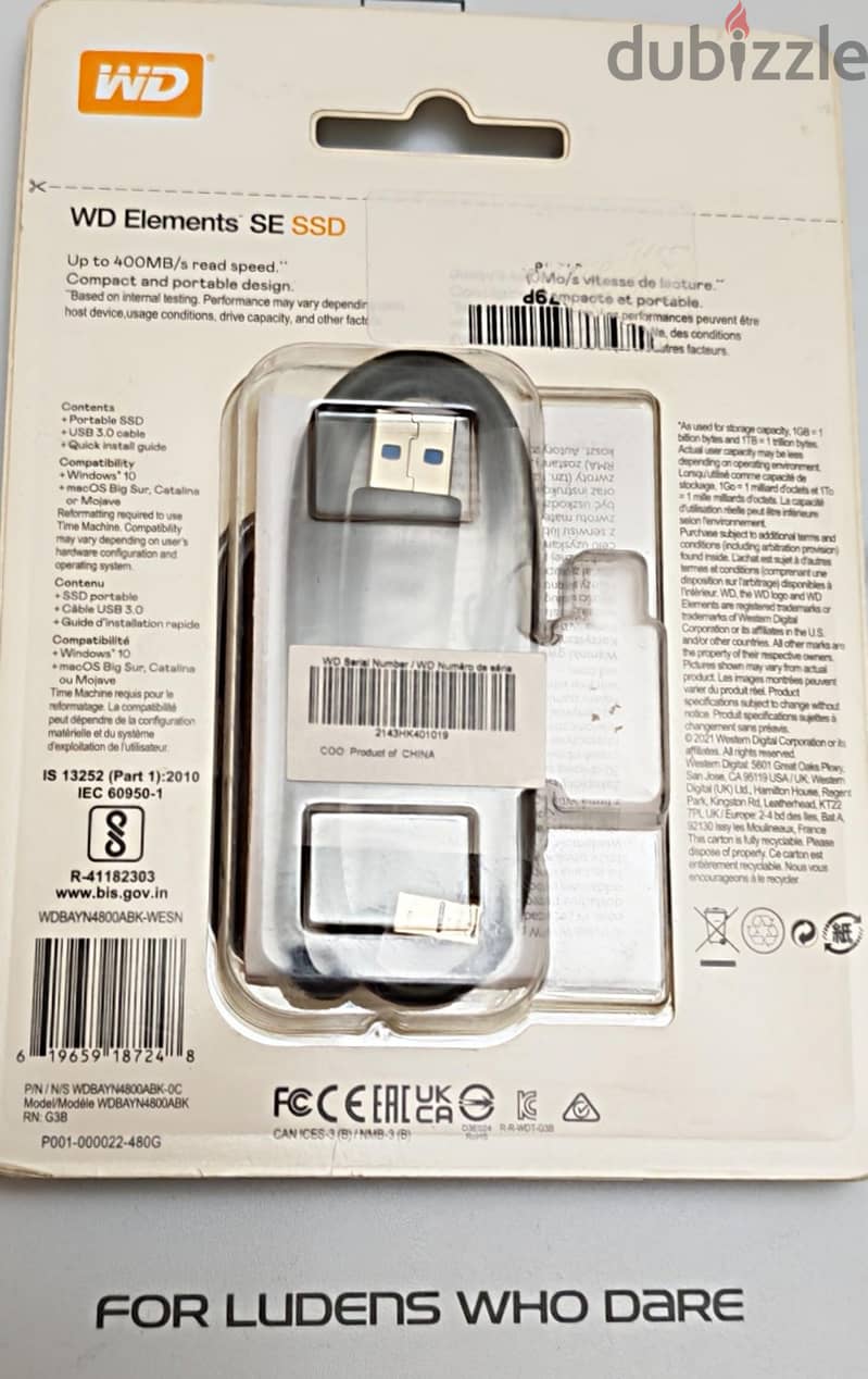 WD Elements SE SSD 480GB – Portable USB SSD 2-meter drop resistance 1