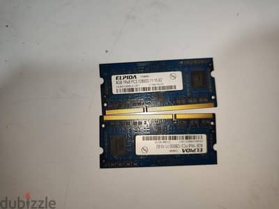 Laptop DDR3 ram Elpida 4GB 12800s