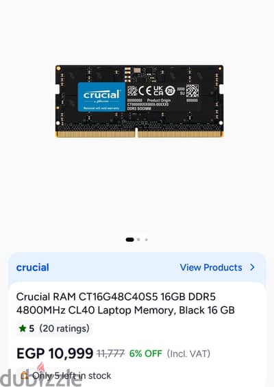 Ram crucial 16g for laptop
