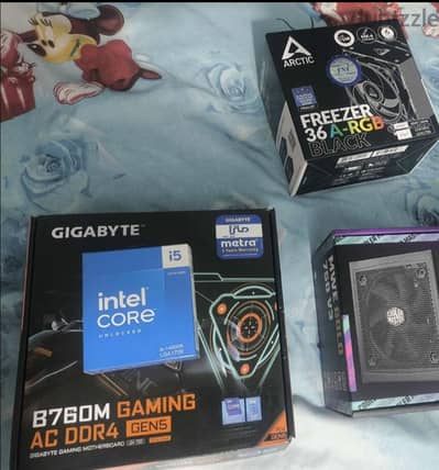 تجميعة Intel i5-14600K + B760M + 32GB RGB بحالة ممتازة