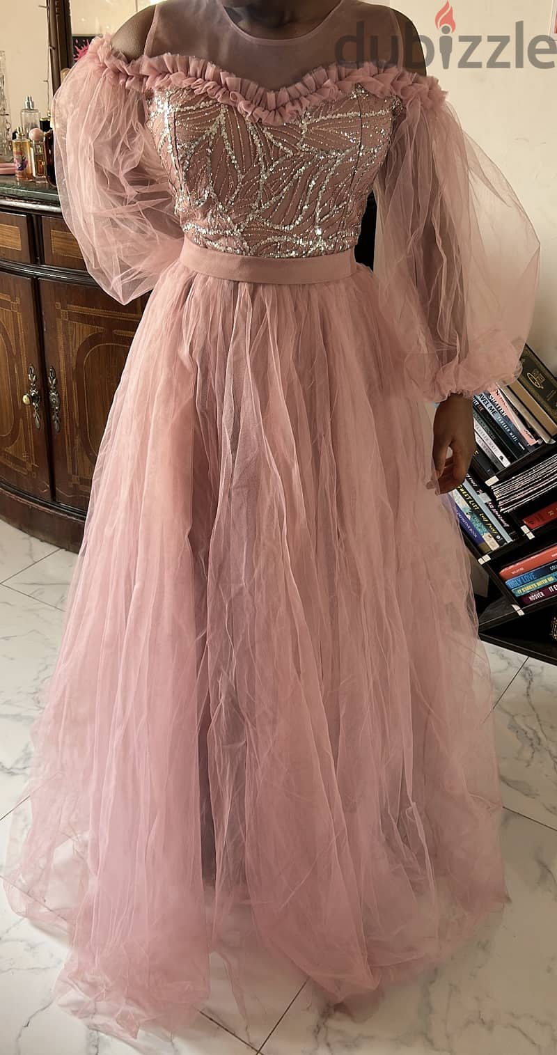 Evening dress pink 1