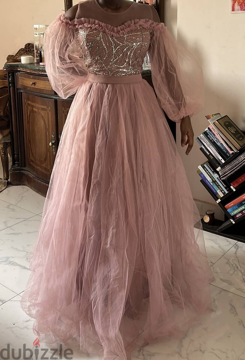 Evening dress pink 2
