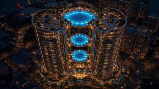 55 sqm hotel apartment in Giza Downtown, directly on the Nile, pyramid view, opposite the Saudi Embassy. USD returns up to 22%, with 10-year installme