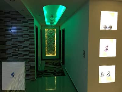 Furnished hotel apartment for rent in New Al-Nuzha, Joseph Tito Street, directly in front of Cairo Airport, next to Sheraton, 250 square meters, 3 rooms, fully air-conditioned, new furniture, and Wi-Fi