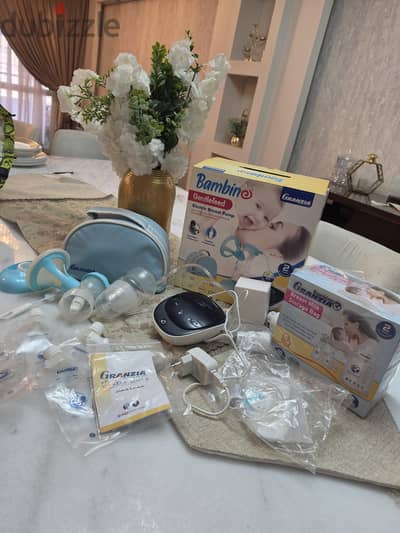 Granzia gentlefeed breast pump + 25 Breast milk storage bag شفاط حليب
