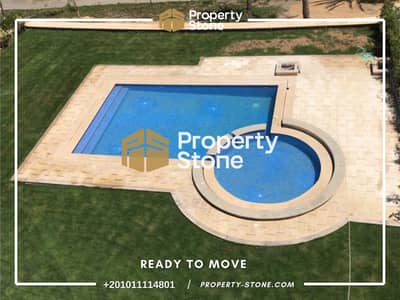 Villa for Rent in Katameya Dunes | 7 Bedrooms | 75 SQM Overflow Pool | Private Garden | Fully Air-Conditioned | External Elevator | Staff Accommodatio