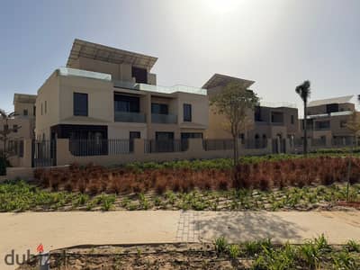 Ready-to-move-in twin villa in Vye Sodic Compound, Sheikh Zayed, next to Beverly Hills, Emaar, Al Ahly Club, and Solana (Aura).