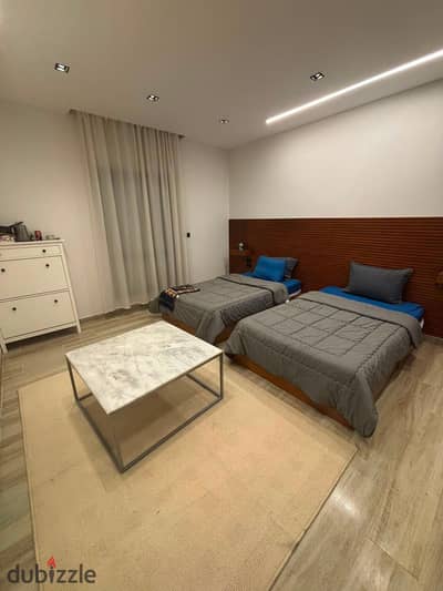 Furnished apartment for rent at an incredible price—223 sqm—offering the lowest price per square meter in the Courtyard Westown Compound, Sheikh Zayed
