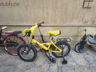 children yellow bicycles
