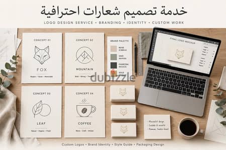 تصميم شعار احترافي + هوية كاملة