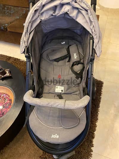 عربة أطفال جوي Joie كسر زيرو بالكرتونة والملحقات كاملة (استخدام شهرين)