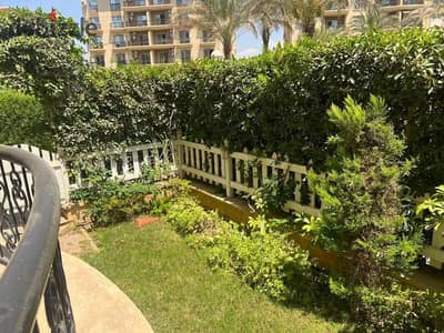 Apartment for rent with kitchen and air conditioning in the latest phases of Al-Rehab, ground floor with garden
