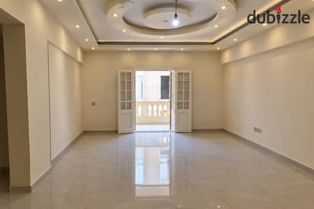 In a luxurious villa area behind the banking district on Al-Teseen Street, 180m apartment next to Petro Sport Club and Hassan Al-Sharbatly Mosque, minutes from Cairo Festival City Mall