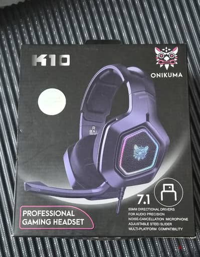 سماعة جيمنج احترافية Onikuma K10 صوت محيطي 7.1 مع مايك وإضاءة RGB