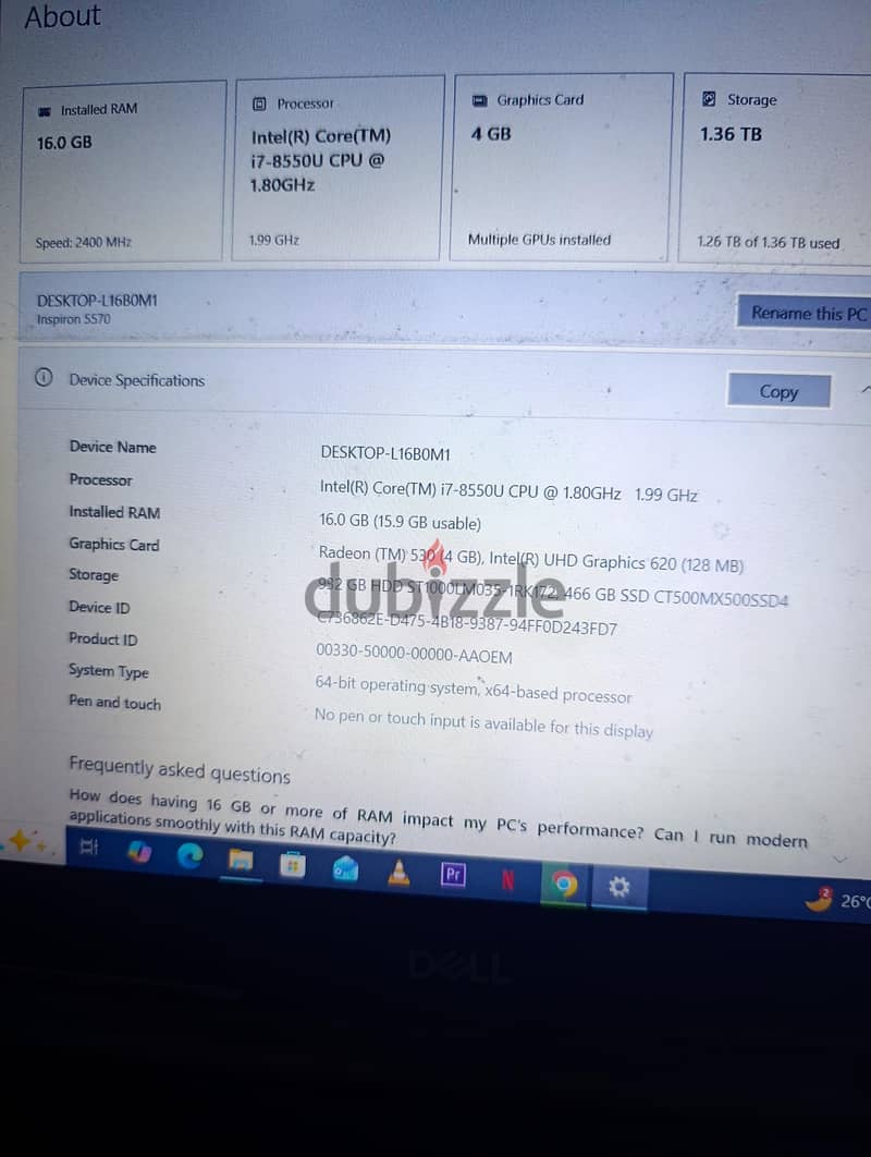 لابتوب ديل 1