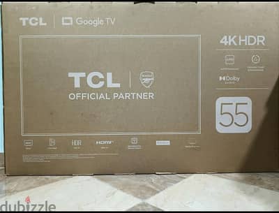 شاشه 55 بوصه TCL موديل p6k  4k جديده متبرشمه
