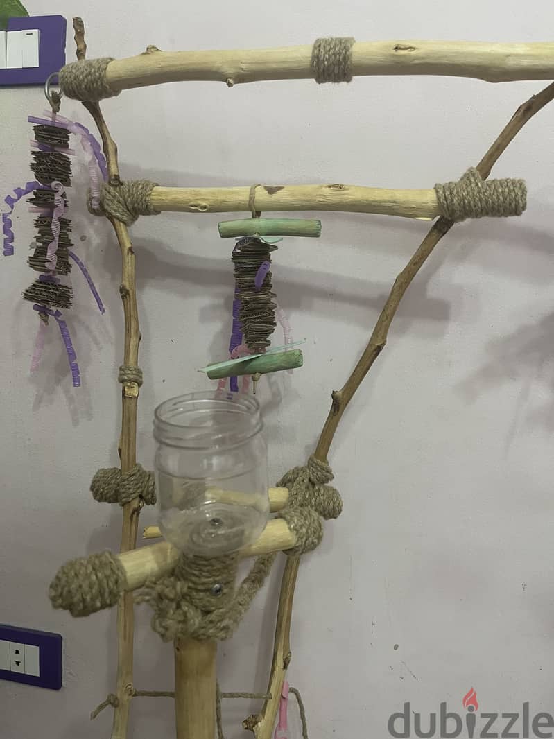 Parrot perch stand handmade 4