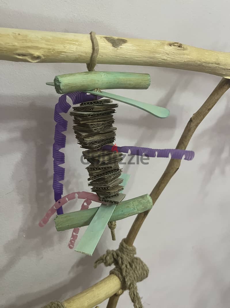 Parrot perch stand handmade 5