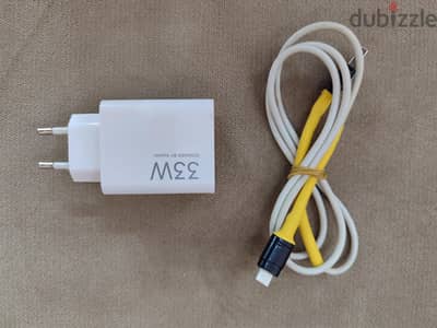 شاحن شاومي 33 وات خلع كرتونه بالكابل الاصلي وبيعلم mi turbo charge