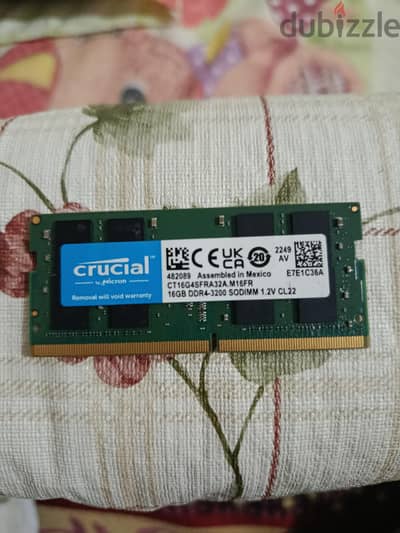 رام لابتوب 16 جيجا DDR4 باس 3200 توقيت CL22