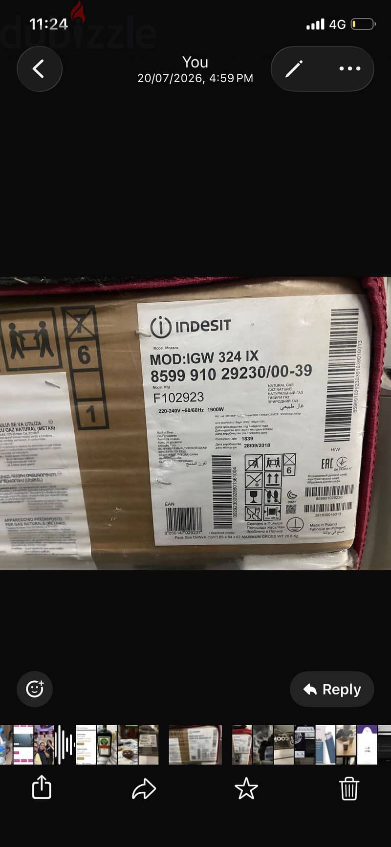 Indest oven built in 1