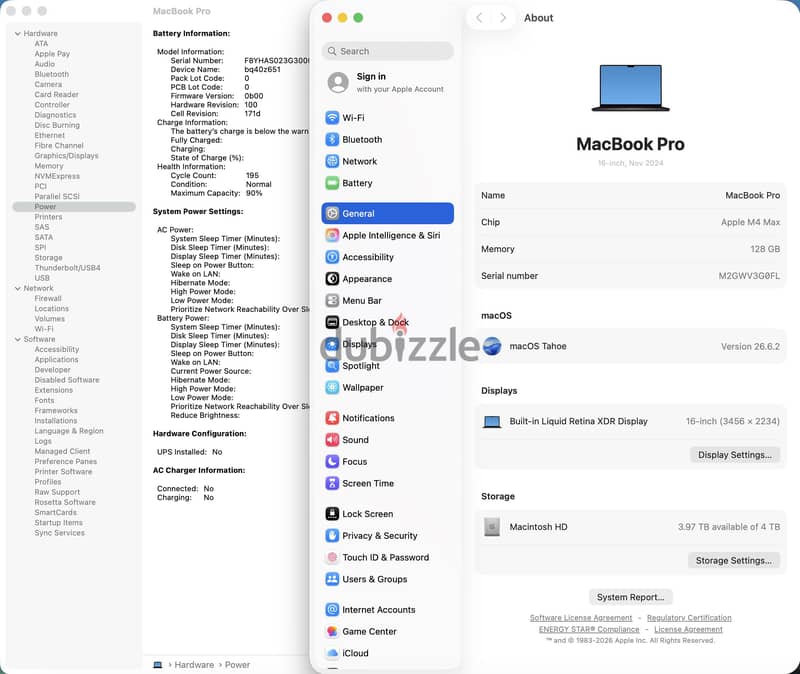 MacBook Pro 16” M4 Max 128GB RAM 4TB SSD 1