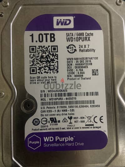 Hard Disk (HDD) WD 1Tb purble