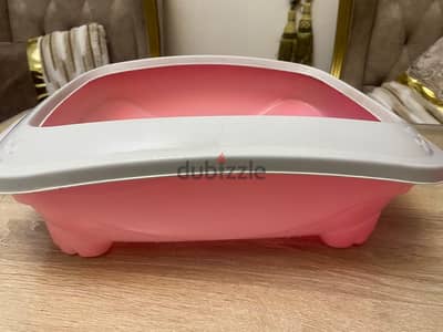 litter box for cats pink color heart shaped paws