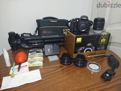 كاميرا Nikon D5600 زيرو حرفيا شتر ٨٥١ فقط مع مجموعة كاملة