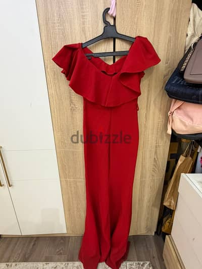 فستان سواريه أحمر أنيق | Red Evening Soiree Dress