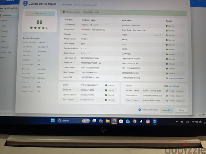 IPad Pro M1 12.9 2021  128.88% 8