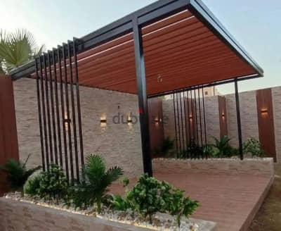 تصميم احداث البرجولات الخشبيه التند الحديد استغل المساحه الفاضيه اللي