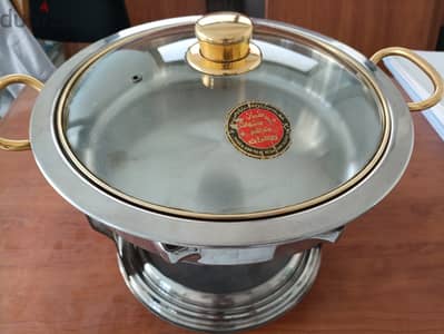 حلة استانلس بغطاء زجاج