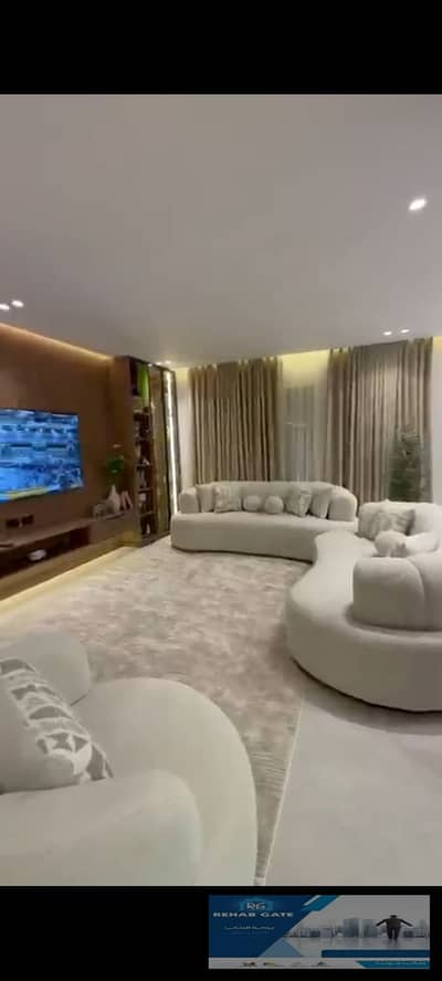For rent in Al Rehab City, a hotel apartment with ultra super lux finishes next to all services