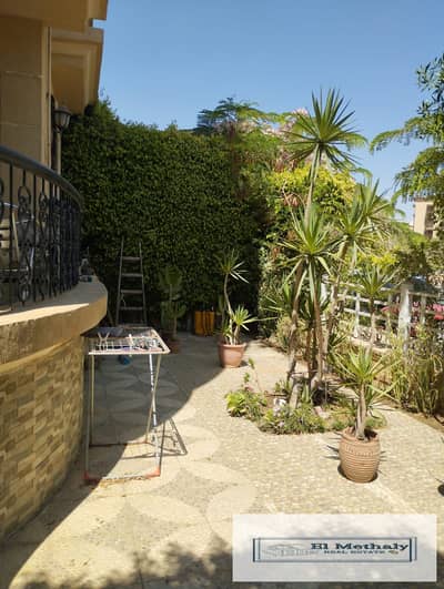 An opportunity for ground-floor and garden lovers: a furnished apartment for rent in Madinaty Al Rehab, New Cairo.