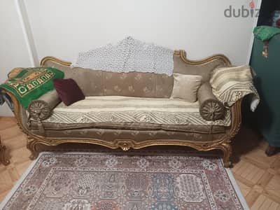 طقم صالون مدهب مستعمل
