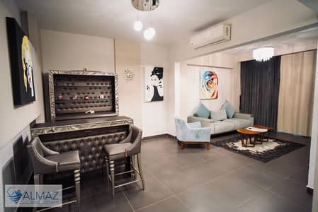 Furnished 60 sqm studio apartment for rent in Mirage Residence, First Settlement, directly on Mustafa Kamel Axis.
