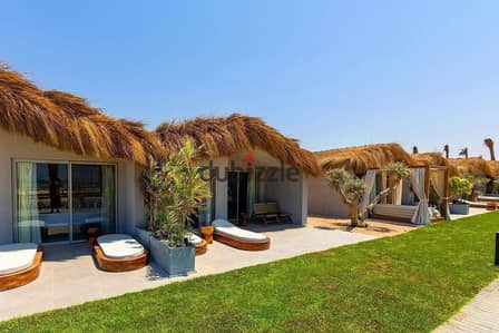 Chalet for sale, overlooking the sea, fully finished in Ras al-Hikma next to La Vista