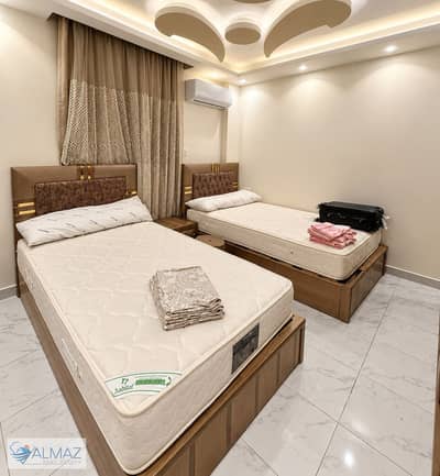 Furnished 120 sqm apartment for rent in Al Ashrafia Compound, Fifth Settlement, near Waterway and Garden 8.