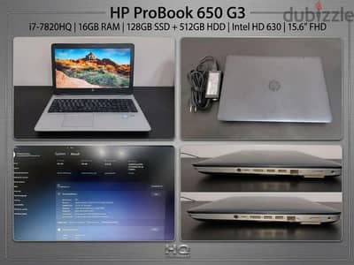 HP ProBook 650 G3 | Core i7 HQ | 16GB RAM | SSD+HDD | بحالة ممتازة