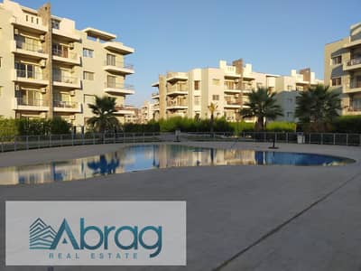 For rent, an apartment of 112 sqm with air conditioners and kitchen appliances inside The Address Sheikh Zayed compound.