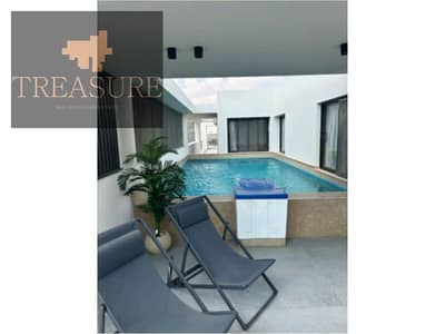 furnished Penthouse with pool for sale in Lake View Residence - new cairo