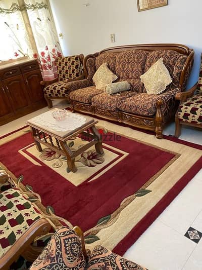 Furnished and air-conditioned apartment for rent Zahraa Maadi, section one, next to Wadi Degla Club, 165 sqm, consisting of 3 rooms - reception - 2 bathrooms - kitchen - second floor